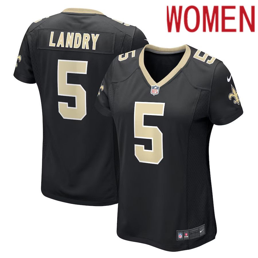 Women New Orleans Saints 5 Jarvis Landry Nike Black Player Game NFL Jersey